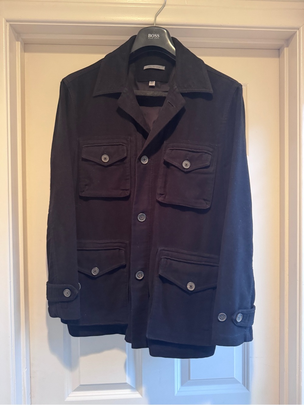 John Varvatos Men's Brown Military Field Jacket